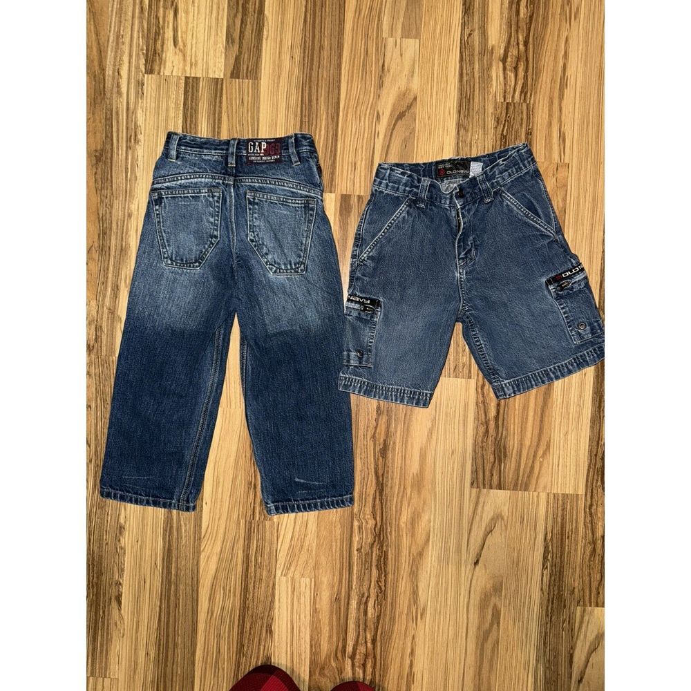 Old Navy Gap Kids‎ 1969 Jeans Shorts Vintage Blue Denim Wide Leg Boys 5 VTG Lot